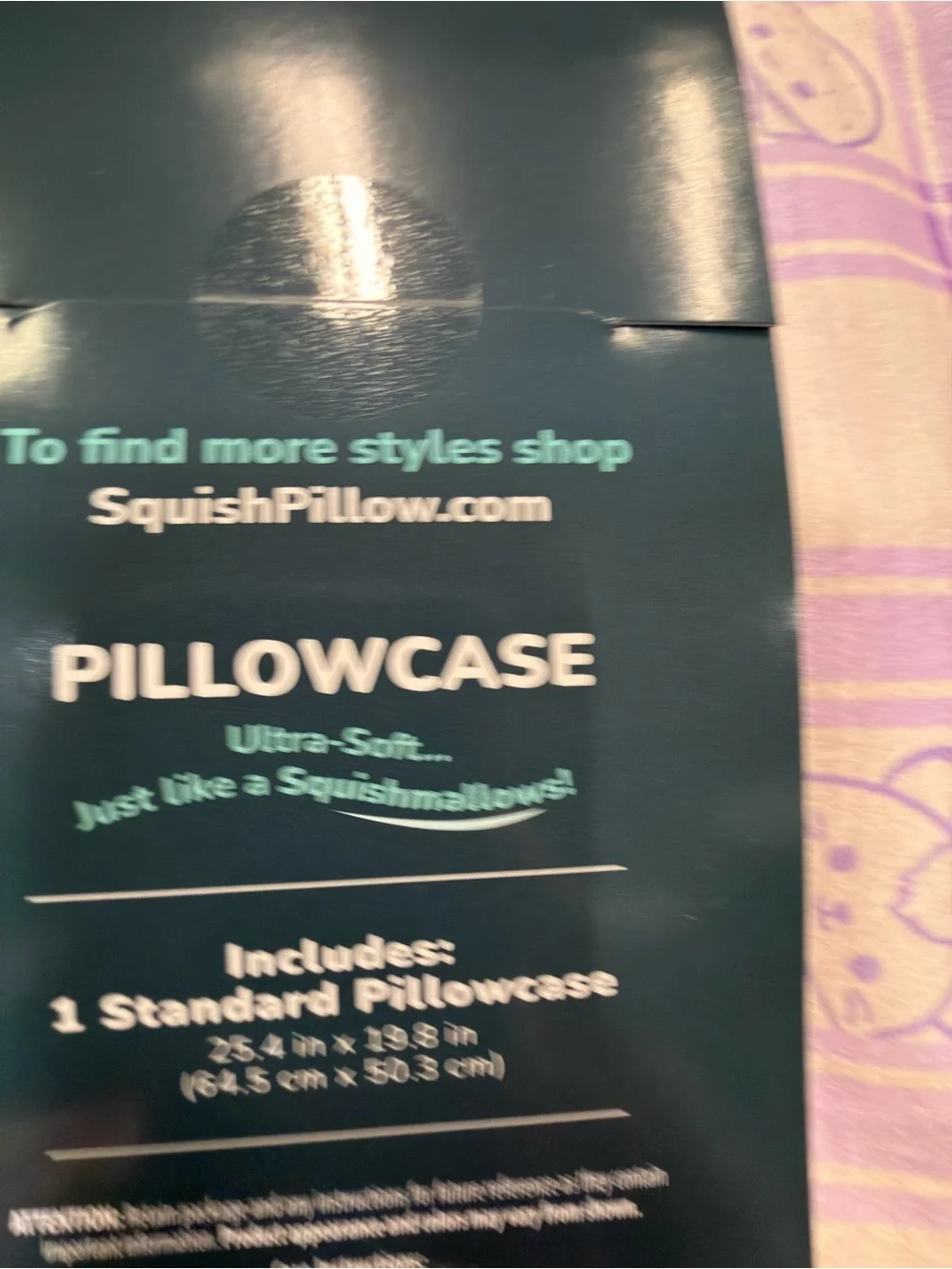 SquishPillow by Squishmallows Supersoft Pillowcase – Purple Plaid New In package